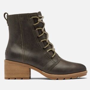 Brand New Sorel Waterproof Cate Lace Up Block Heel Booties Color Major